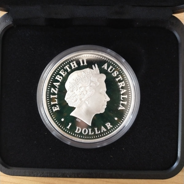 Australia 2003 Perth Mint $1 Golden Pipeline 100th Anniversary 1oz .999 Proof Silver Coin