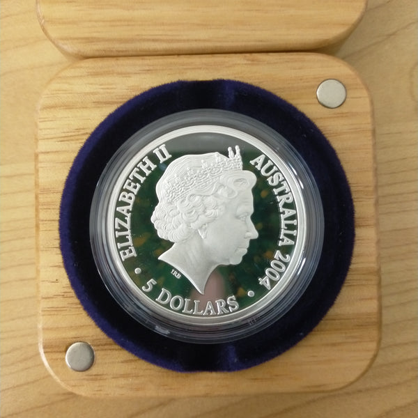 Australia 2004 Royal Australian Mint $5 Bicentenary of Tasmania 1oz .999 Proof Silver Coin. Only 7500 minted