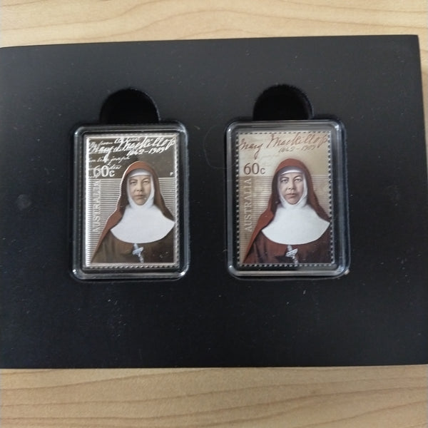 Australia 2010 Perth Mint Australia Post 60c Mary MacKillop Canonisation 1/2oz .999 Proof Silver Coin and Stamp Set