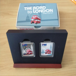 Australia 2012 Perth Mint Australia Post 60c The Road To London 1/2oz .999 Proof Silver Coin and Stamp Set