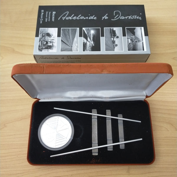 Australia 2004 Royal Australian Mint $5 Adelaide to Darwin AustralAsia Railway 1oz .999 Proof Silver Coin