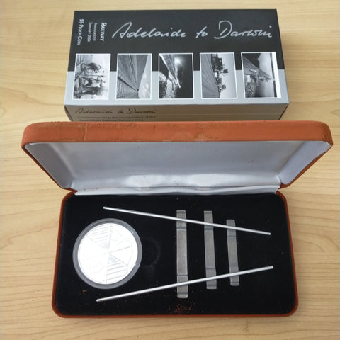 Australia 2004 Royal Australian Mint $5 Adelaide to Darwin AustralAsia Railway 1oz .999 Proof Silver Coin