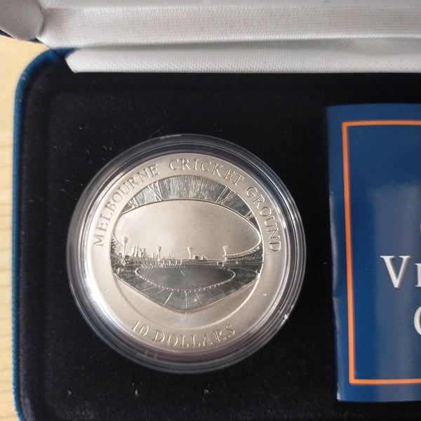 Australia 1998 Royal Australian Mint  $10 Coins of the Victorian Capital Melbourne Australia 1oz .999 Proof Silver Coin set of 2
