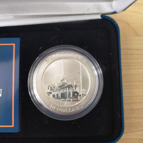 Australia 1998 Royal Australian Mint  $10 Coins of the Victorian Capital Melbourne Australia 1oz .999 Proof Silver Coin set of 2