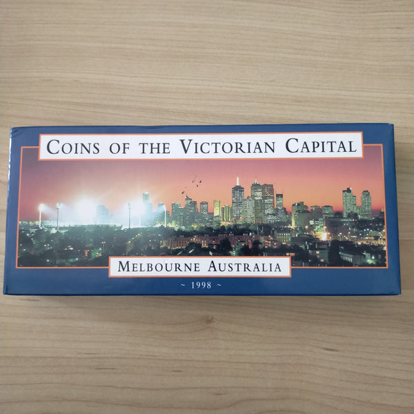 Australia 1998 Royal Australian Mint  $10 Coins of the Victorian Capital Melbourne Australia 1oz .999 Proof Silver Coin set of 2