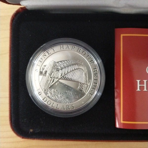 Australia 1997 Royal Australian Mint $10 Coins of the Harbour City Sydney Australia .999 Proof Silver Coin set of 2