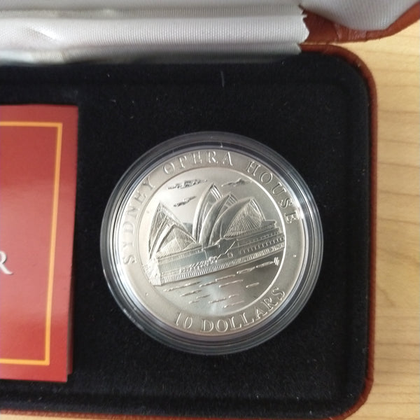 Australia 1997 Royal Australian Mint $10 Coins of the Harbour City Sydney Australia .999 Proof Silver Coin set of 2