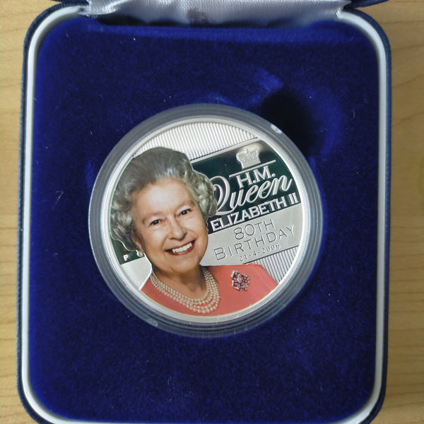 Australia 2006 Perth Mint $1 H.M. Queen Elizabeth II 80th Birthday 1oz .999 Proof Silver Coin