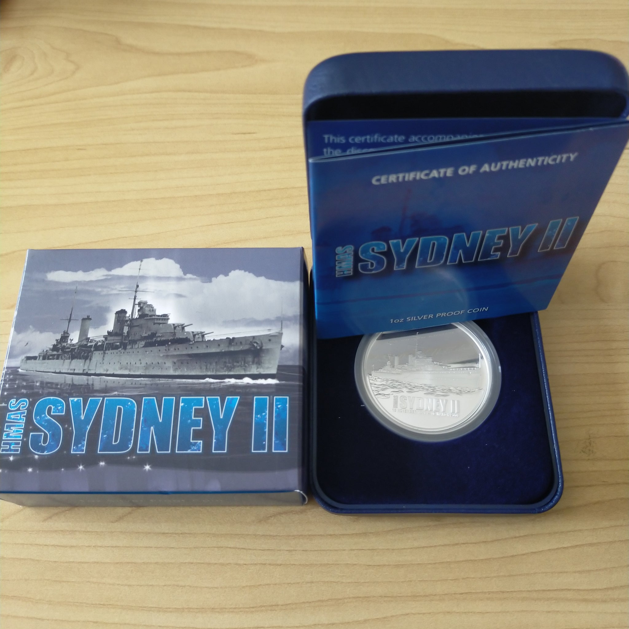 Australia 2008 Perth Mint $1 HMAS Sydney II 1oz .999 Proof Silver Coin