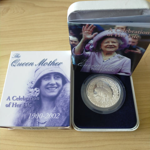 Australia 2002 Royal Australian Mint $5 The Queen's Mother A Celebration of Her Life 1oz .999 Proof Silver Coin
