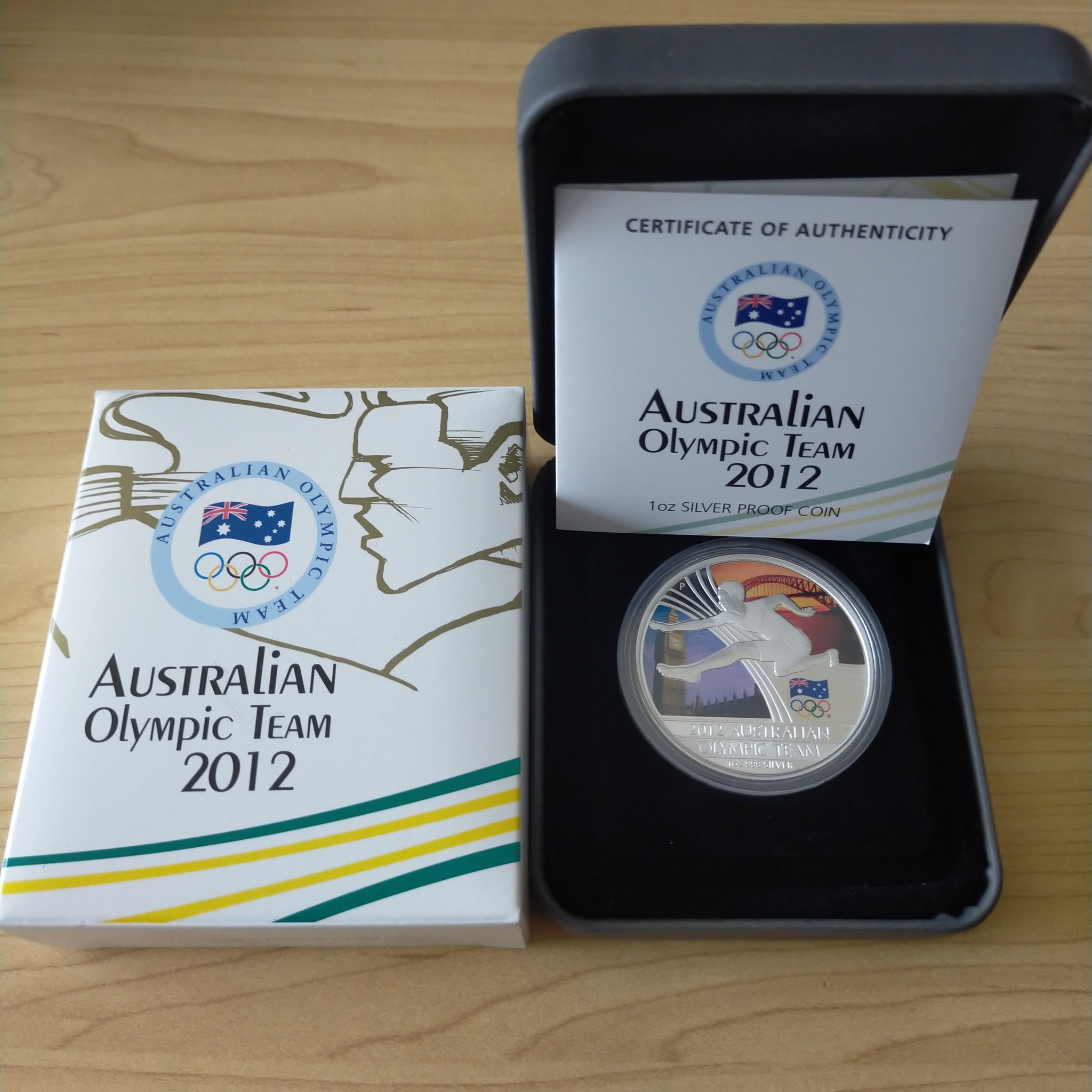 Australia 2012 Perth Mint $1 Australian Olympic Team 1oz .999 Proof Silver Coin