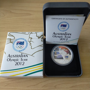 Australia 2012 Perth Mint $1 Australian Olympic Team 1oz .999 Proof Silver Coin