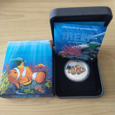 Australia 2010 Perth Mint 50c Australian Sea Life The Reef Clownfish 1/2oz .999 Proof Silver Coin