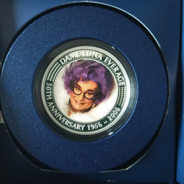 Australia 2006 Perth Mint $1 50th Anniversary of Dame Edna Everage 1oz .999 Proof Silver Coin
