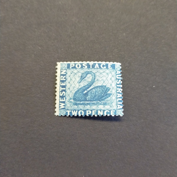 Western Australia SG 39 1861 2d Blue Fresh Mint Very Lightly Hinged Stamp