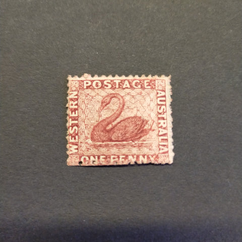 Western Australia SG 49var 1863-64 1d Carmine Rose With "Double Tail" Variety MNG