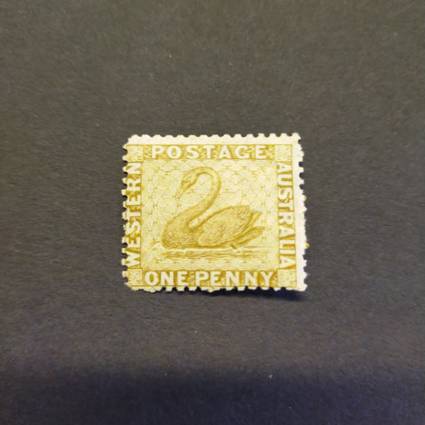 Western Australia SG 52 1864 1d Bistre Crown CC Watermark MLH  Stamp