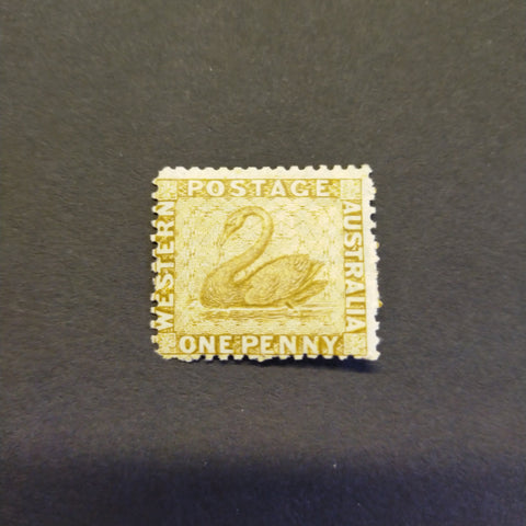 Western Australia SG 52 1864 1d Bistre Crown CC Watermark MLH  Stamp