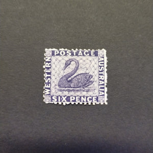 Western Australia SG 58 1864 6d Indigo- Violet Fresh Mint Lightly Hinged Stamp
