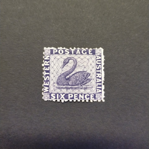 Western Australia SG 58 1864 6d Indigo- Violet Fresh Mint Lightly Hinged Stamp