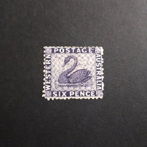 Western Australia SG 58 1865/75 6d Indigo-Violet Fine Mint Hinged Stamp