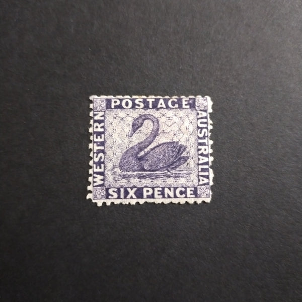 Western Australia SG 58 1865/75 6d Indigo-Violet Fine Mint Hinged Stamp