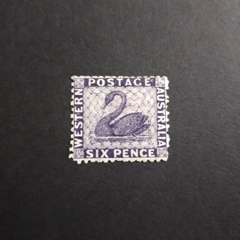 Western Australia SG 58 1865/75 6d Indigo-Violet Fine Mint Hinged Stamp