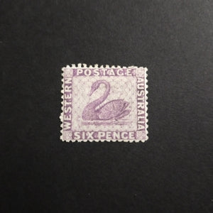 Western Australia  SG 59 1865/75 6d Lilac Swan Fine Mint Hinged Stamp