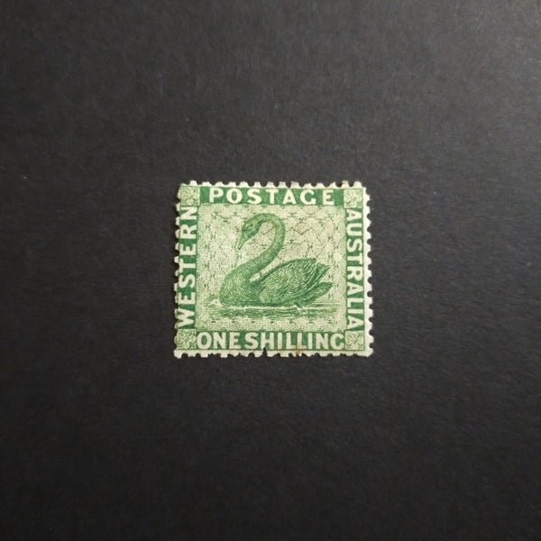 Western Australia SG 61 1865 1/- Bright Green Swan Mint Stamp