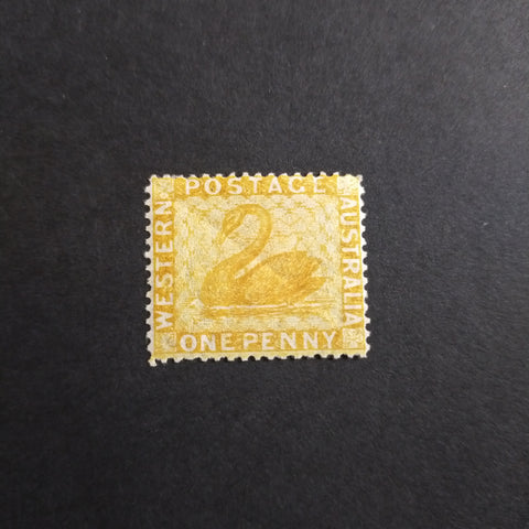 Western Australia  SG 70 1876/79 1d Yellow-Ochre Swan Stamp Mint