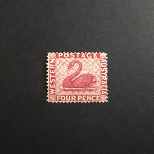 Western Australia SG 78 1882 4d Carmine Swan Stamp Fine Mint Unhinged
