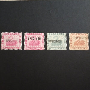 Western Australia SG 103s/105s 1881 Specimen Stamps Fresh MLH