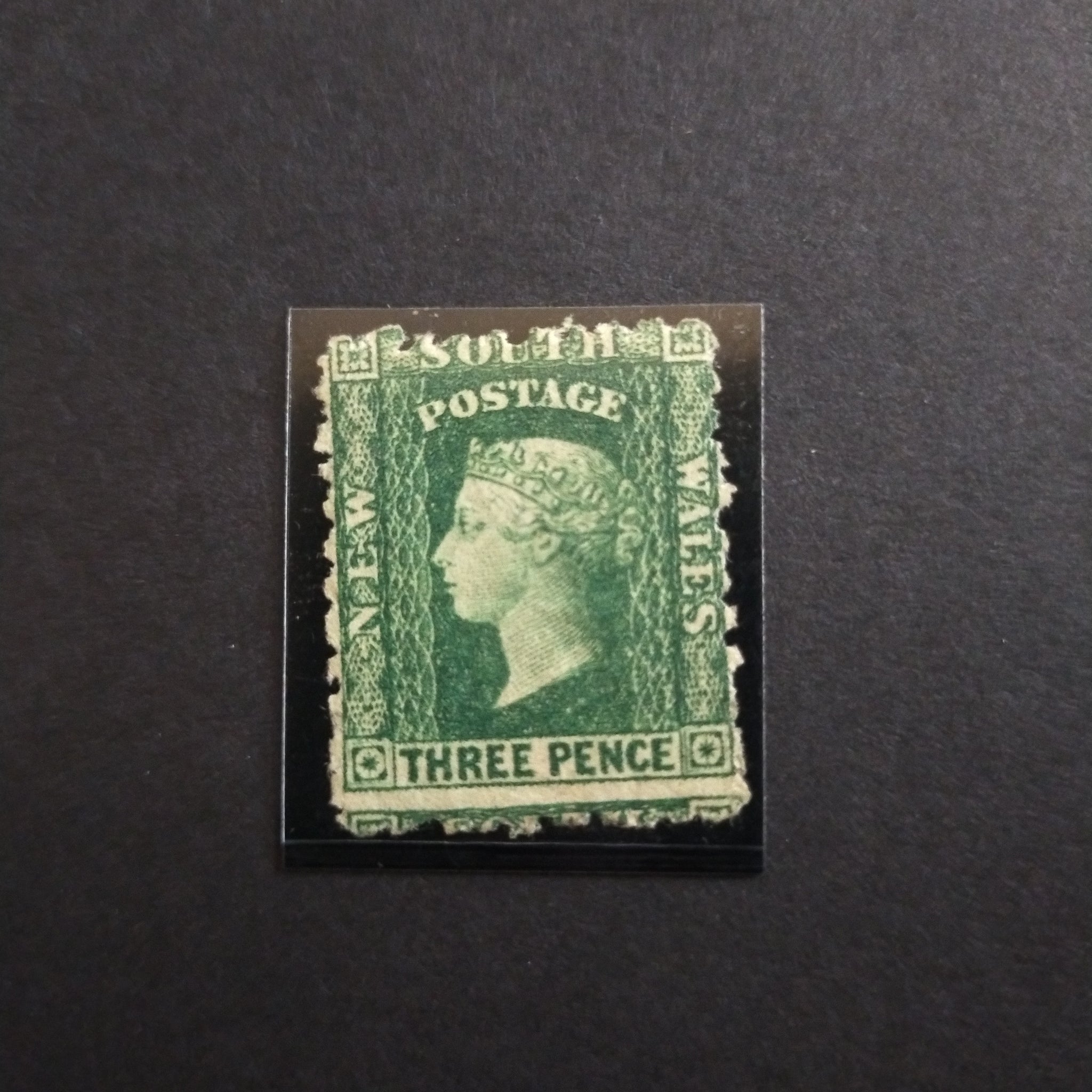 New South Wales 1860-72 Diadems Perf 12 3d Blue-Green Part Original Gum, Some Typical Ragged Perfs, Otherwise Fine SG 140