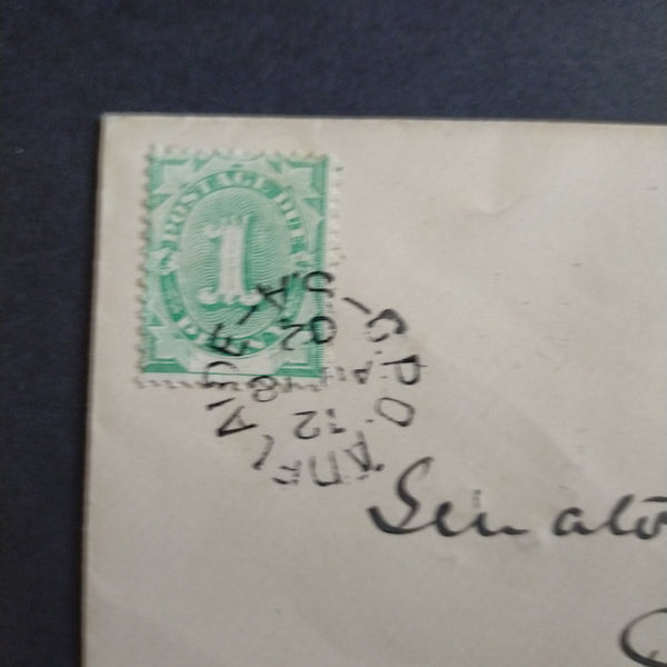 Western Australia 1885-93 Wmk Crown CA 1/2d Green on 1902 'Senator Matheson' cover from Perth to Adelaide
