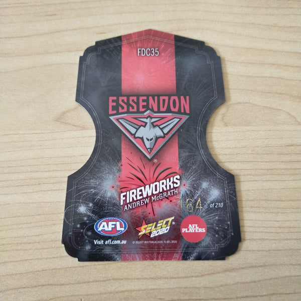 2020 Select Footy Stars Fireworks Andrew McGrath Essendon No. 164/210