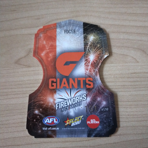 2020 Select Footy Stars Fireworks Nick Haynes GWS Giants No. 191/210