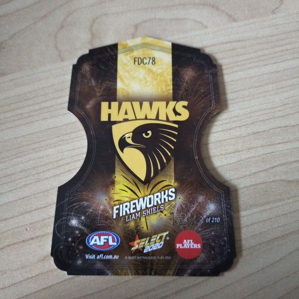 2020 Select Footy Stars Fireworks Liam Shiels Hawthorn No. 128/210