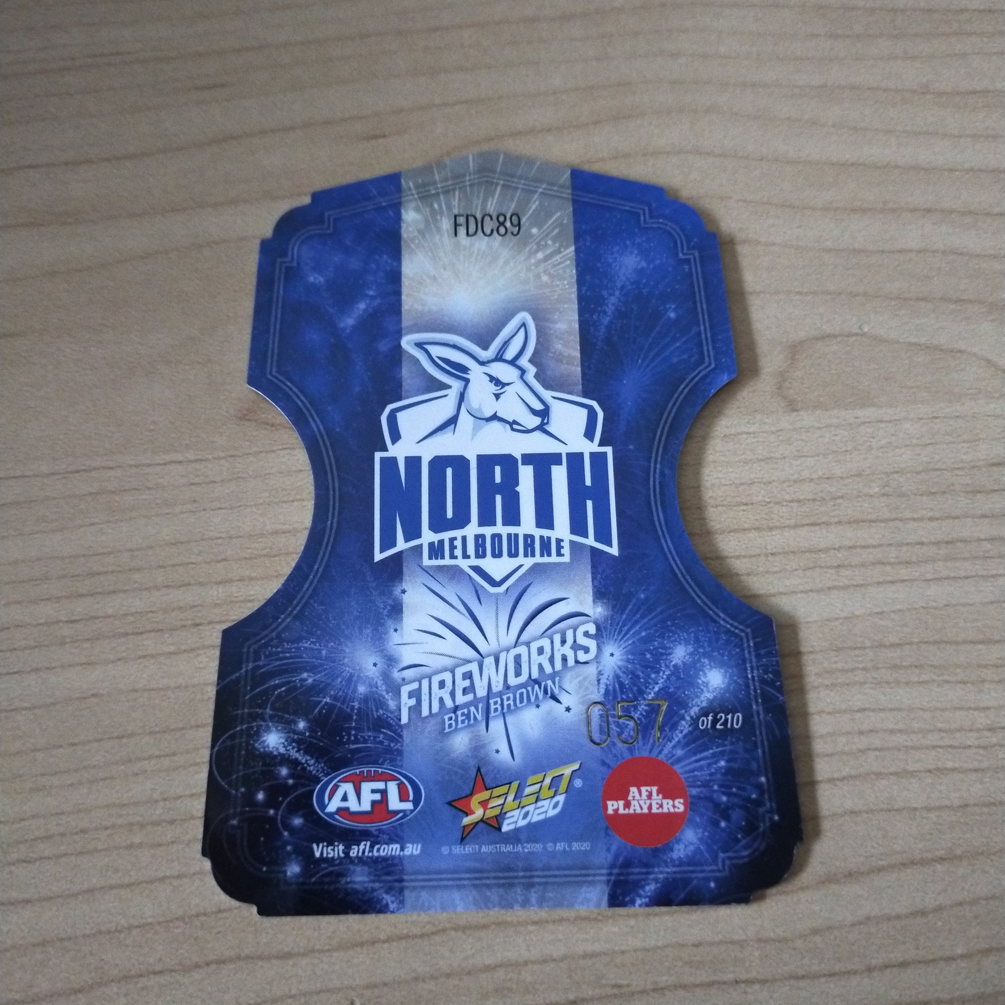 2020 Select Footy Stars Fireworks Ben Brown North Melbourne No. 057/210