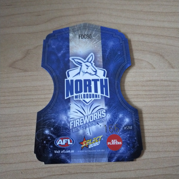 2020 Select Footy Stars Fireworks Ben Cunnington North Melbourne No. 166/210