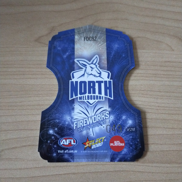 2020 Select Footy Stars Fireworks Shaun Higgins North Melbourne No. 049/210