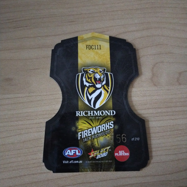 2020 Select Footy Stars Fireworks Jack Riewoldt Richmond No. 156/210
