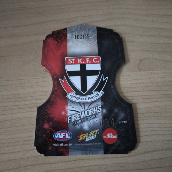 2020 Select Footy Stars Fireworks Jarryn Geary St Kilda No. 054/210