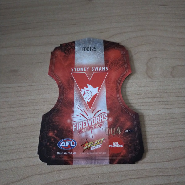 2020 Select Footy Stars Fireworks Josh Kennedy Sydney LOW NUMBER No. 004/210