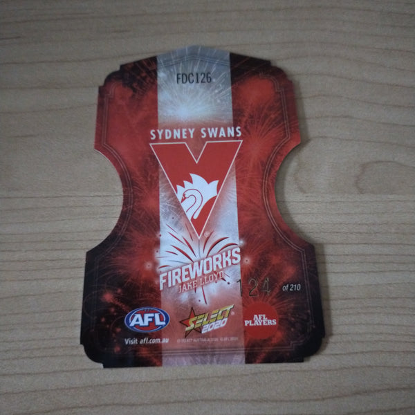 2020 Select Footy Stars Fireworks Jake Lloyd Sydney No. 124/210
