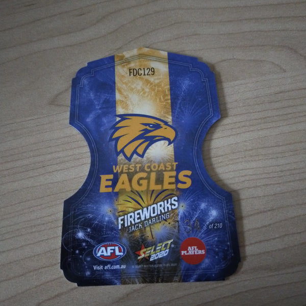 2020 Select Footy Stars Fireworks Jack Darling West Coast No. 134/210