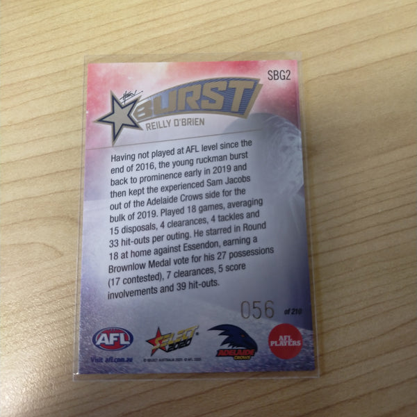 2020 Select Footy Stars Galactic Starburst Adelaide Reilly O'Brien No. 056/210