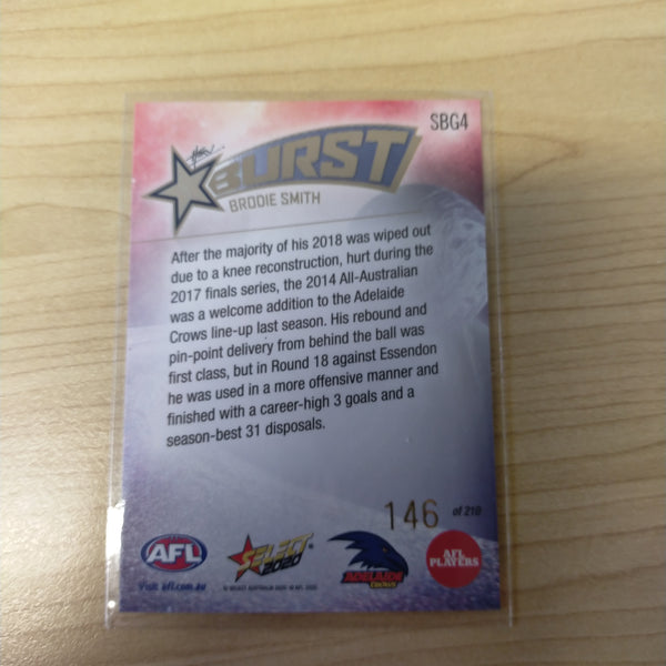 2020 Select Footy Stars Galactic Starburst Adelaide Brodie Smith No. 146/210