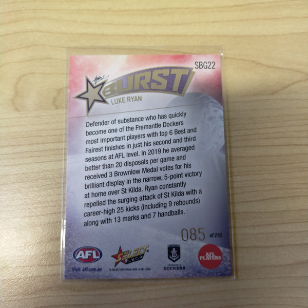 2020 Select Footy Stars Galactic Starburst Fremantle Luke Ryan No. 085/210