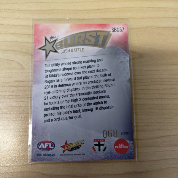 2020 Select Footy Stars Galactic Starburst St Kilda Josh Battle No. 068/210