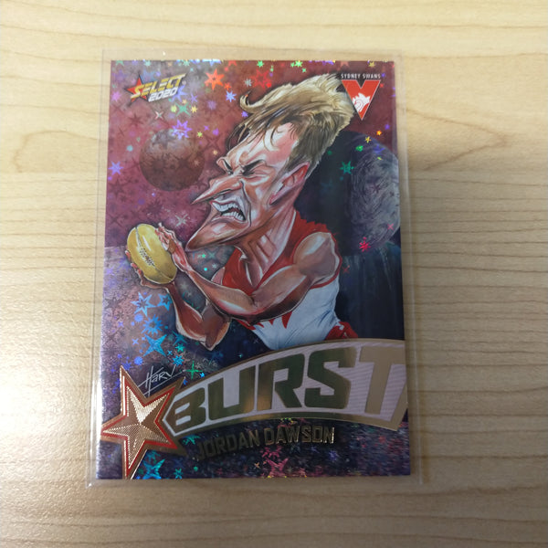 2020 Select Footy Stars Galactic Starburst Sydney Jordan Dawson No. 064/210
